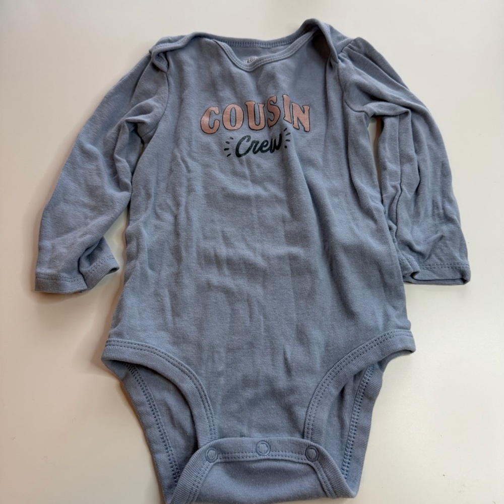 Carter's Blue 'Cousin Crew' Long Sleeve Bodysuit